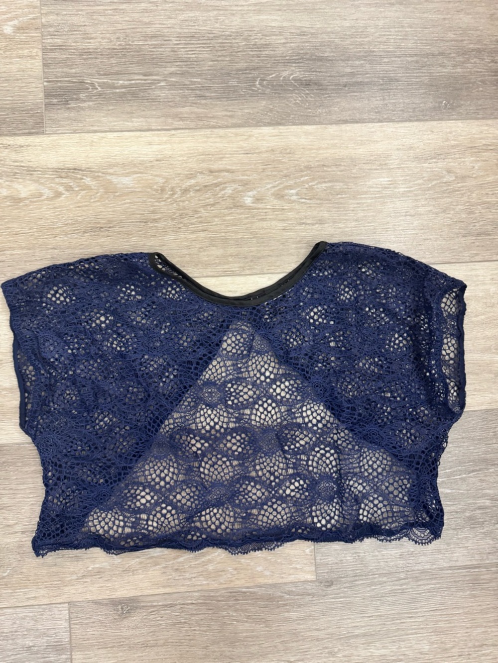 Victoria's Secret Navy Lace Cropped Top